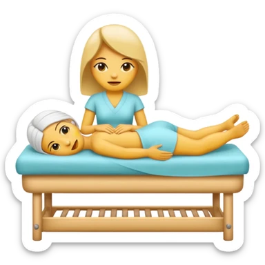 emoji at a massage parlor sticker