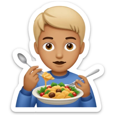 A person trying new food sticker