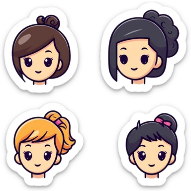 hair salon marketing social media promotion, hairstyle before and after sticker