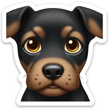 Black puppy with brow touch on the eyeborws sticker