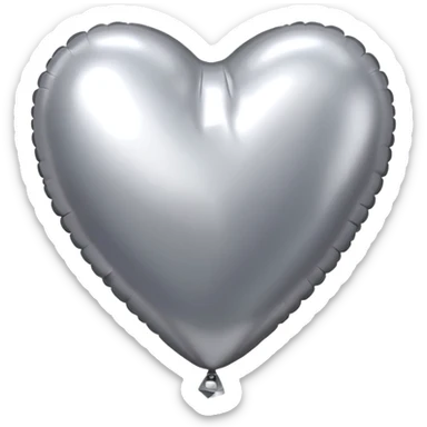 silver heart baloon sticker