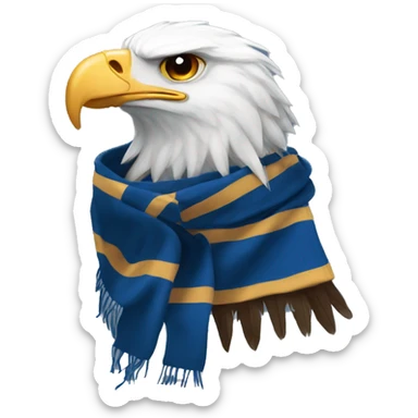 eagle head with a striped ravenclaw hogwarts winter scarf sticker