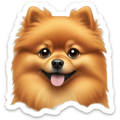 Orange Pomeranian on cloud sticker