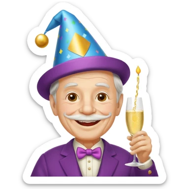 Old man partying sticker