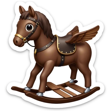 Rocking-horse (toy) mixed with fly (« rocking-horse fly ») sticker