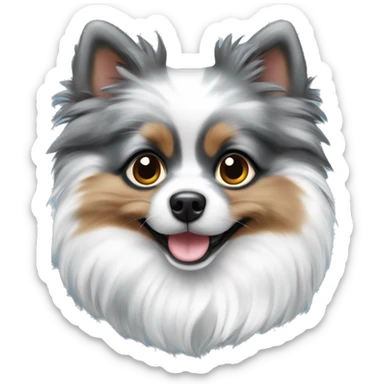Blue Merle Pomeranian puppy sticker