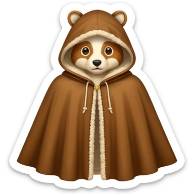 A hooded animal-skin cape lined with warm wool.










 sticker
