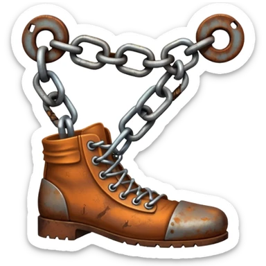 prisoner chain attached to the ankle sticker