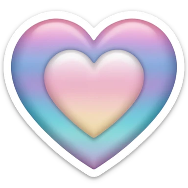 white heart with a pastel ombre sticker