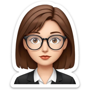 Lawyer brown hair, glasses, sexy sticker