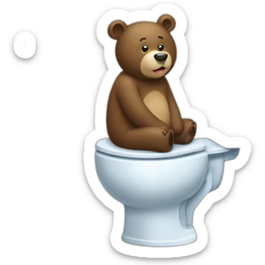 Un ours sur des toilettes sticker