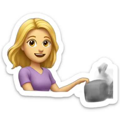 Fille dans un voiture mauve sticker