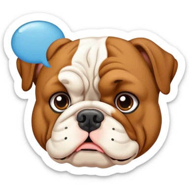 Bulldog with a thought bubble  sticker