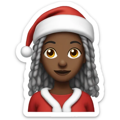 Black female santa with dreadlocks sticker