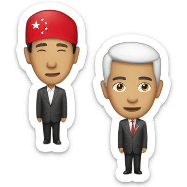 Jokowi wearing peci with Indonesia flag sticker