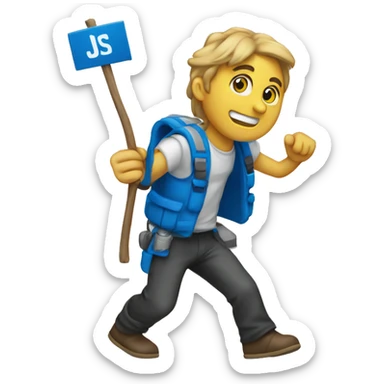 crete reaact js blue em sticker