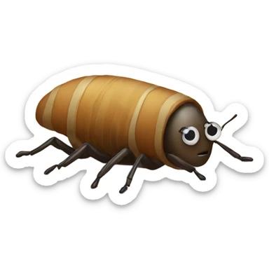 Bug rolled up in a rug sticker