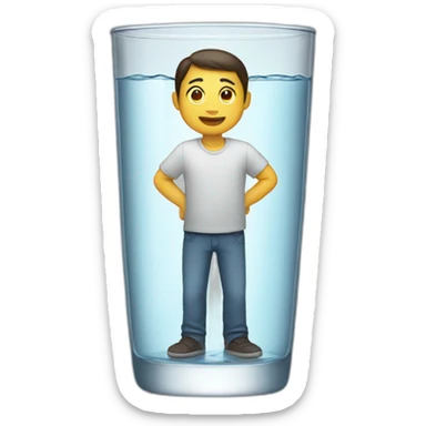 A person standing in a glass of water sticker