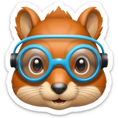 squirrel with swimming goggles sticker