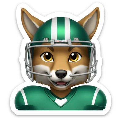 Female Coyote animal wearing football gear sticker