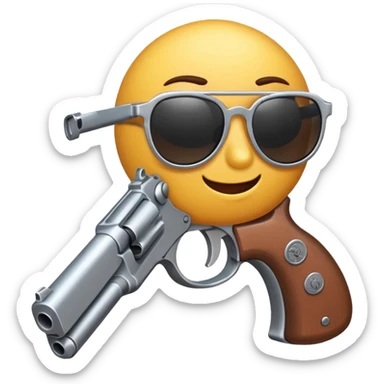 gun with cool sunglasses sticker