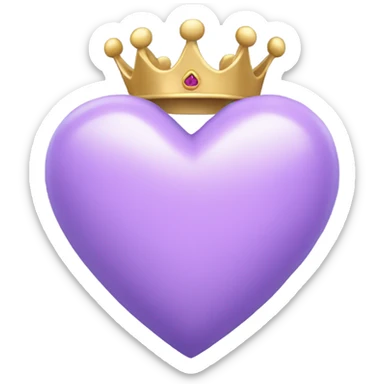 Light Purple Heart with a crown on it  sticker