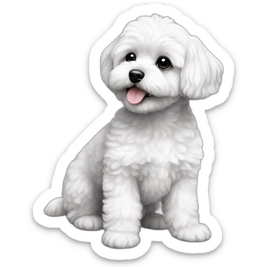 Maltipoo black and white sticker