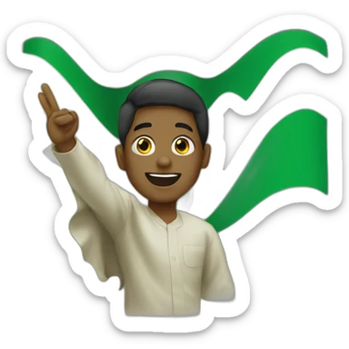 waving nigerian flag sticker