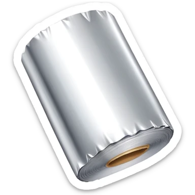 A roll of aluminum foil (papel aluminio) sticker
