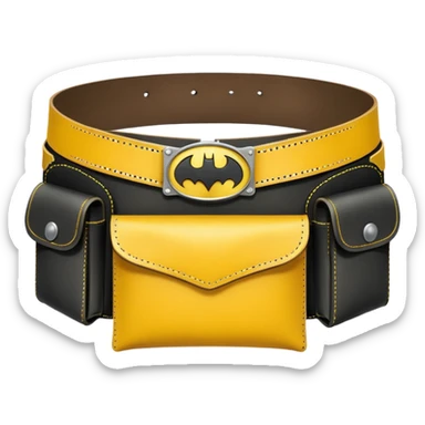Batman's yellow utility belt, cartoonish sticker