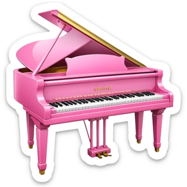 pink piano sticker