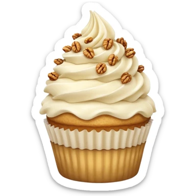 Vanilla cupcake, with vanilla frosting, and granola on top sticker