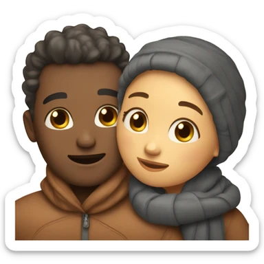 Couple warm hug sticker
