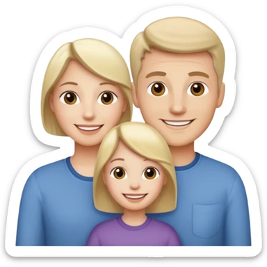 family emoji 3 white people sticker