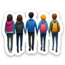 des gens qui sont dans un tunnele et les parois c'est des poissons  sticker