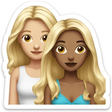 Two besties one with blonde hair and one with light brown hair go for shopping sticker