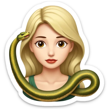 Woman with a very long snake neck  sticker