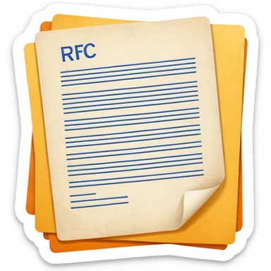Requests for Comments with "RFC" letters on it sticker
