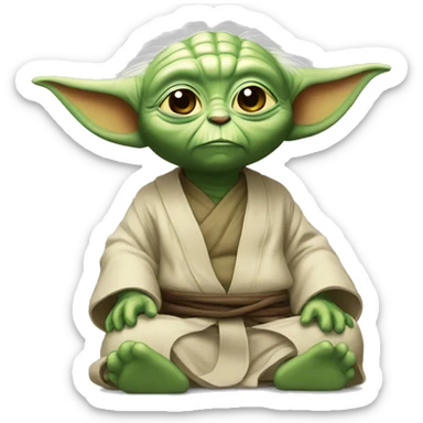 Chat déguisé en yoda sticker
