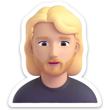 young man with blonde hair and minimal facial hair sticker
