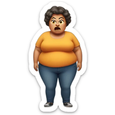 angry fat aunt sticker