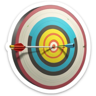 A archery target with small pins sticker