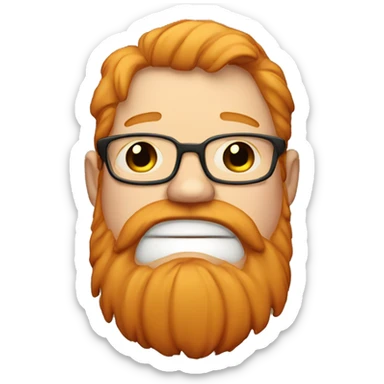 Crying chubby ginger man with beard and glasses sticker