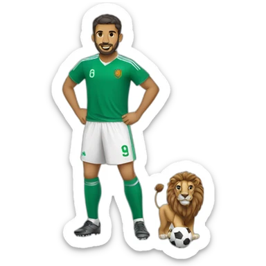 Lion portant une tenue marocaine de foot sticker