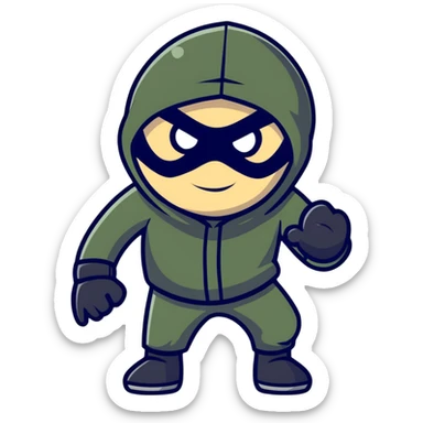 burglar character sticker