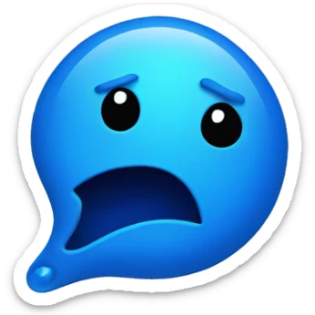 Blue blob with a cuts face sticker