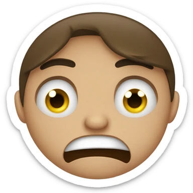 angry face, sad eyes and tears. a 16 years old brunette boy sticker