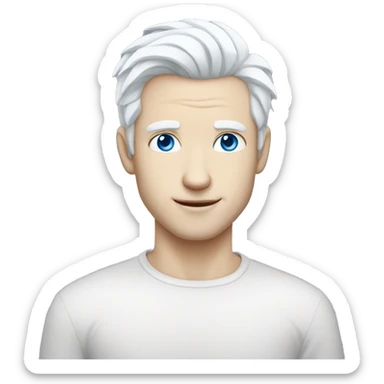 handsome pale man with blue eyes and white hair sticker