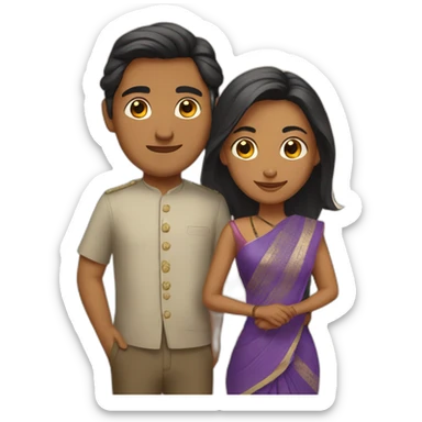 chindian couple sticker