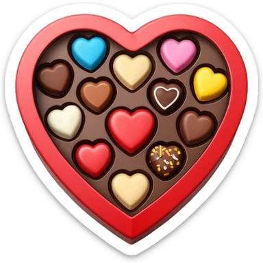 heart shaped box of chocolates sticker